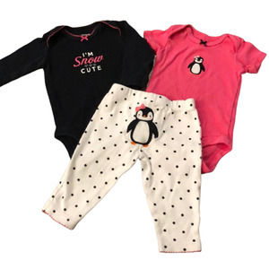 Carters Penguin 3 Piece Outfit